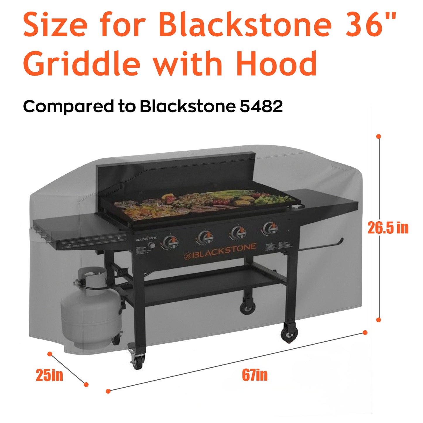 LCGOD Heavy Duty Waterproof Cover for Blackstone 36" Griddle, Durable Rip-Proof Protection with Air Vent for Model 5482