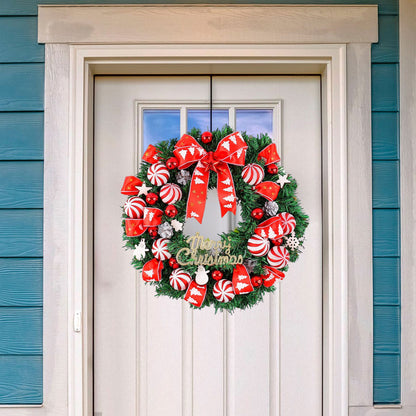 HioHa Christmas Wreaths & Fall Wreath for Front Door, 16-inch Artificial Decor with Pine Cones & Berries for Indoor Outdoor Use