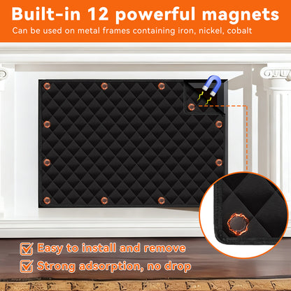 HioHa Magnetic Fireplace Indoor Fireplace Covers Keep Drafts Out Stops Heat Loss Fireplace Strong Magnet for Iron Fireplace Frame Fireplace Screen 39x32
