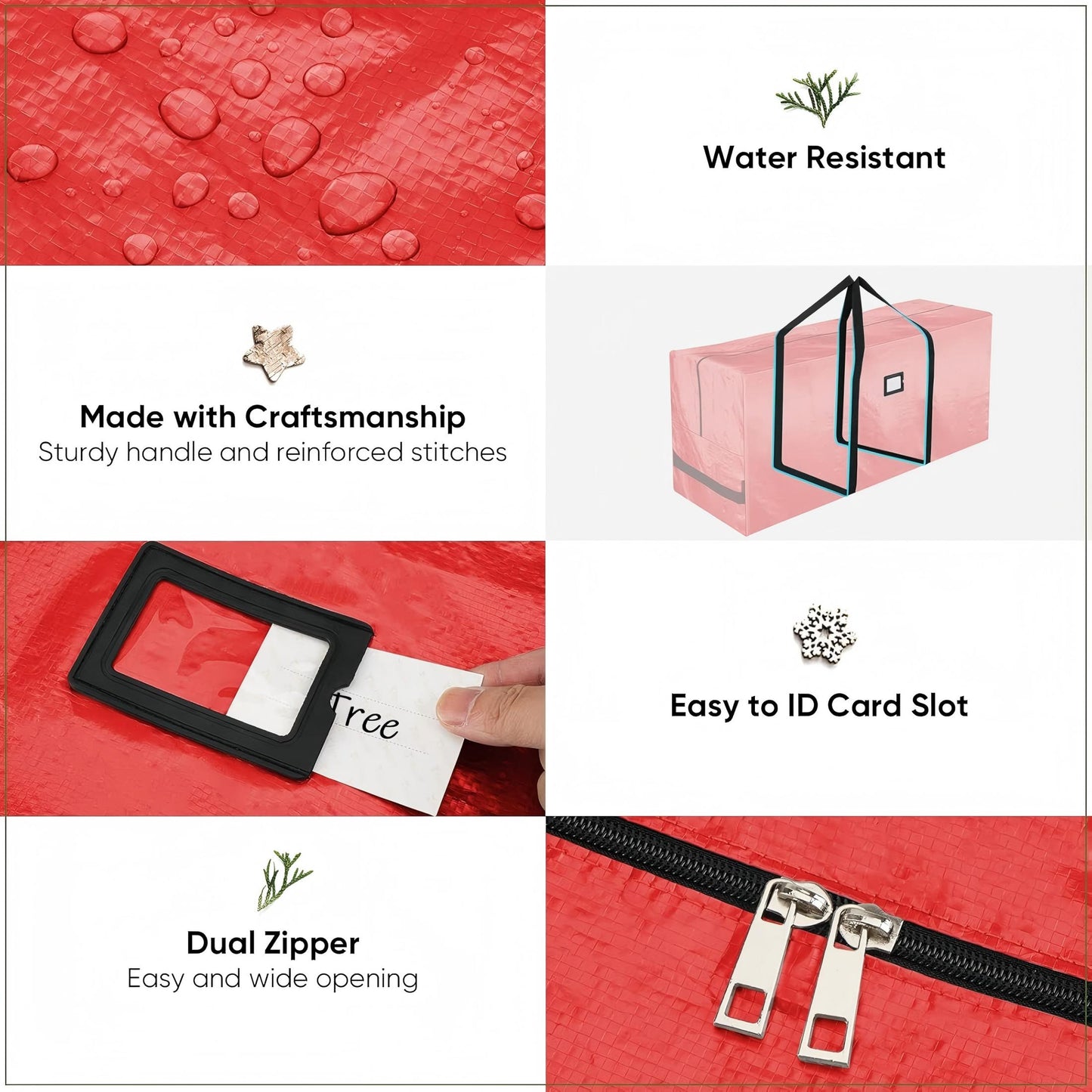 HioHa 50"x20"x16" Christmas Tree Storage Bag for 7 ft Artificial Trees, Heavy Duty Large Bag with Reinforced Handles & Dual Zippers