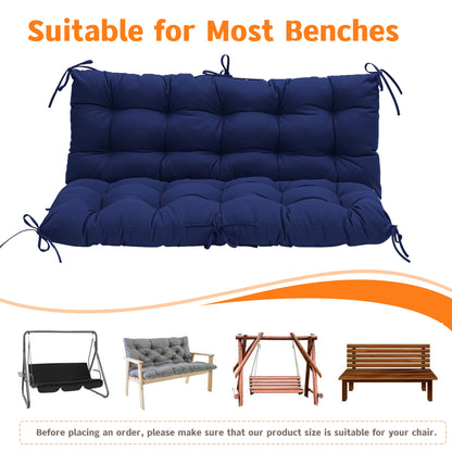 LCGOD Patio Bench Cushion, for Outdoor Swing Chair, Waterproof & Fade Resistant, 60x40x4 in, Deep Blue