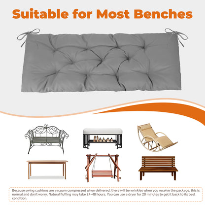 LCGOD Patio Swing Cushions, for Outdoor Bench, Waterproof Fade Resistant 60x20X3 in Gray