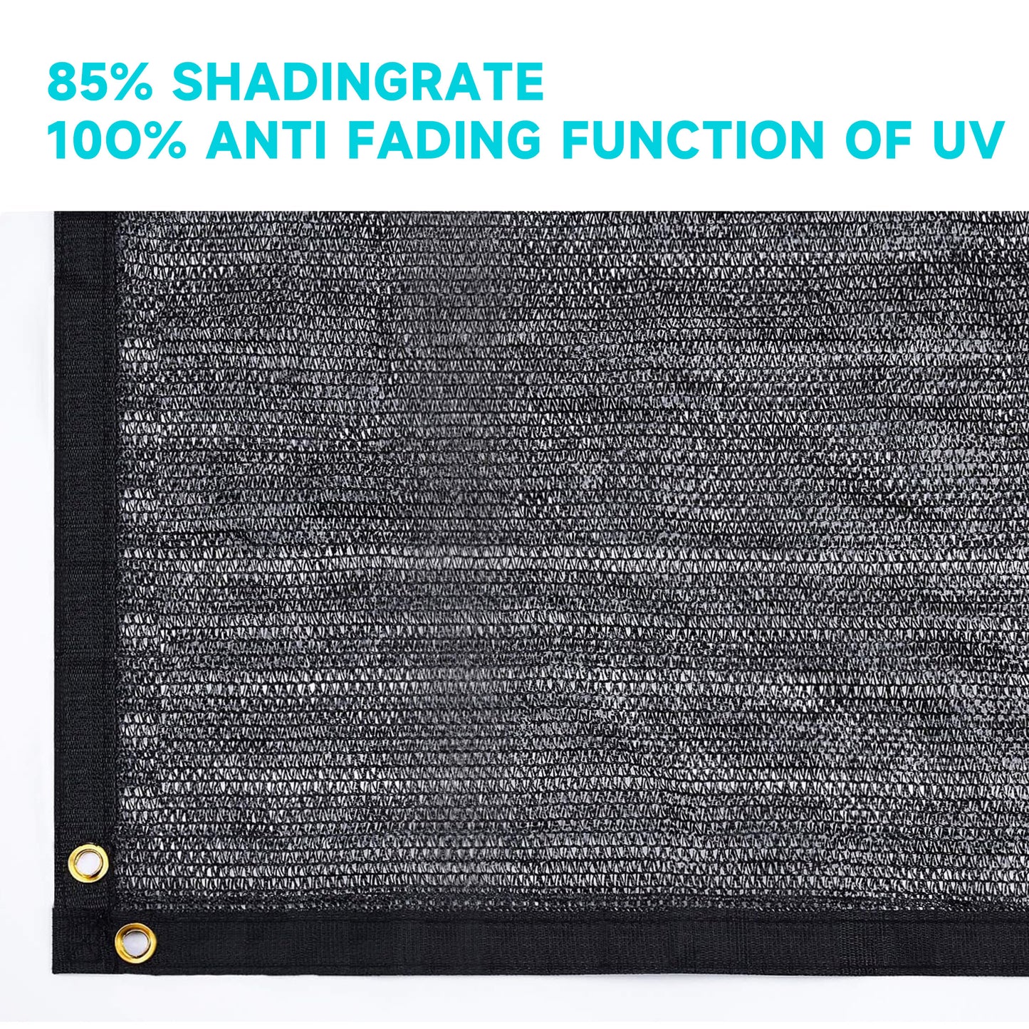 Lcogd 10x6ft 85% Black Sun Shade Cloth with Rustproof Brass Grommets - UV Block Mesh for Garden, Greenhouse, Patio, Pergola & Plant Cover