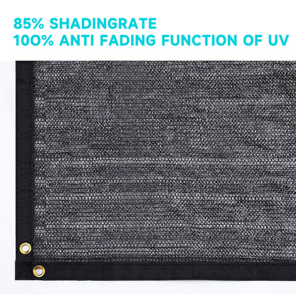 Lcogd 10x6ft 85% Black Sun Shade Cloth with Rustproof Brass Grommets - UV Block Mesh for Garden, Greenhouse, Patio, Pergola & Plant Cover