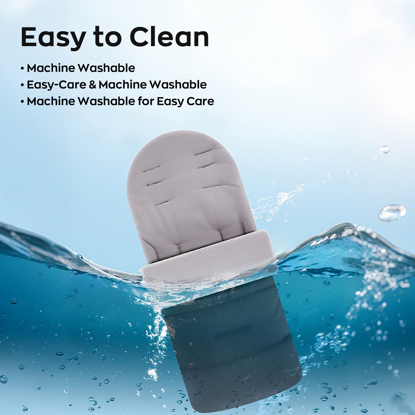 HioHa Universal Baby Stroller Footmuff, Winter Warm Pram Sack with 5-Point Harness Opening, Windproof & Water-Resistant, Machine Washable Cosy Liner for Newborn to Toddler, Fits Most Strollers Grey