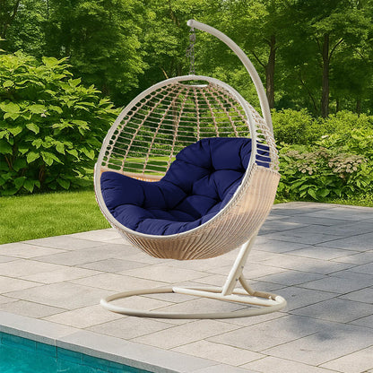LCGOD 4" Thick Egg Chair Cushion, PP Cotton Filling, Removable Waterproof Cover, Non-Slip for Hanging Swing, Patio Garden & Indoor Lounger