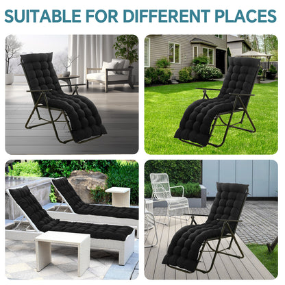 HioHa Lounge Chaise Chair Cushion,High Back Cushion Rocking Chair Padded Sofa Mat with Pillow 67x20x3.15 Inch