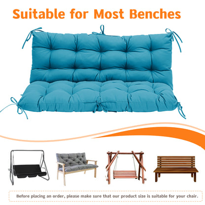 LCGOD Patio Bench Cushion, for Outdoor Swing Chair, Waterproof & Fade Resistant, 60x40x4 in, Blue