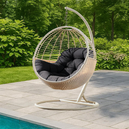 LCGOD 4" Thick Egg Chair Cushion, PP Cotton Filling, Removable Waterproof Cover, Non-Slip for Hanging Swing, Patio Garden & Indoor Lounger