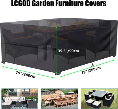 LCOGD Patio Furniture Cover,Outdoor Furniture Covers Waterproof General Purpose, Outdoor Sofa Sets Covers Heavy Duty Windproof Anti-UV 79''L*65" W*31.5''H
