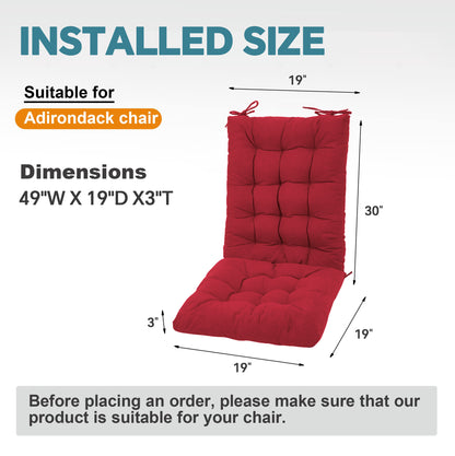 HioHa Rocking Chair Cushion, 49x19x3 inch Lounge Chaise Chair Cushion with Ties, Thickened Recliner Cushion Double-Sided Foldable(Reddish Brown)