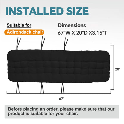 HioHa Lounge Chaise Chair Cushion,High Back Cushion Rocking Chair Padded Sofa Mat with Pillow 67x20x3.15 Inch