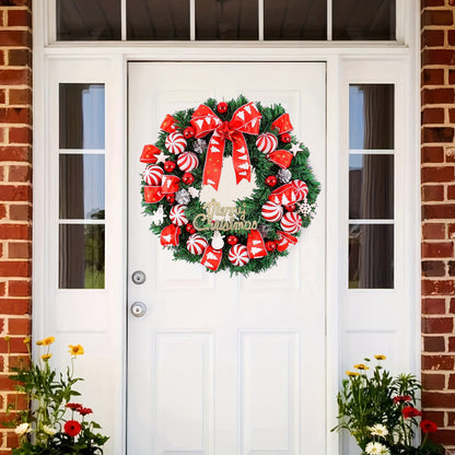 HioHa Christmas Wreaths & Fall Wreath for Front Door, 16-inch Artificial Decor with Pine Cones & Berries for Indoor Outdoor Use
