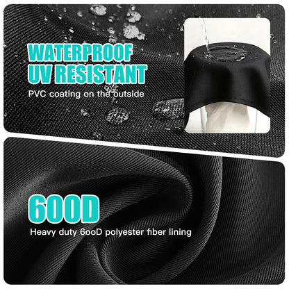 LCGOD Heavy Duty Round Fire Pit Cover, 100% Waterproof, 36x20 Inches, Fits 33-36 Inch Outdoor Gas/Wood Burning Fire Pits & Fire Tables