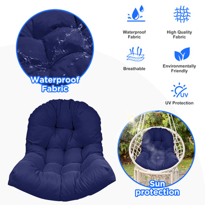 LCGOD 4" Thick Egg Chair Cushion, PP Cotton Filling, Removable Waterproof Cover, Non-Slip for Hanging Swing, Patio Garden & Indoor Lounger