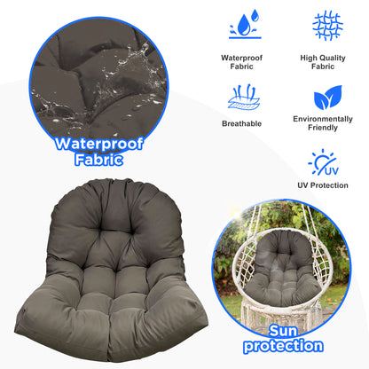 LCGOD 4" Thick Egg Chair Cushion, PP Cotton Filling, Removable Waterproof Cover, Non-Slip for Hanging Swing, Patio Garden & Indoor Lounger