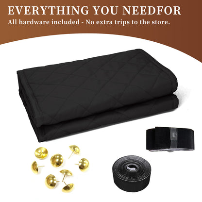 HioHa Magnetic Thermal Door Curtain - 38x80 Inch Insulated Winter Door Cover with Thickened Cotton, for Sliding Glass & Patio Doors to Block Cold Drafts - Black