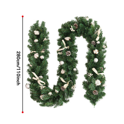 HioHa Christmas Garland 9ft Artificial Pine Garland with Pine Cones Berries for Holiday Indoor Outdoor Decor