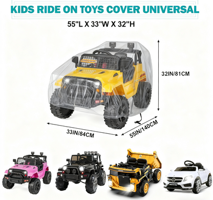LCOGD Heavy-Duty 420D Kids Ride-On Car Cover, Waterproof & UV Protection, Universal Fit 55" x 33" x 32"