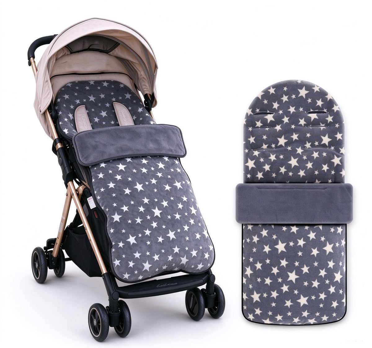 HioHa Universal Baby Stroller Footmuff, Winter Warm Pram Foot Sack with 5-Point Harness Opening, Windproof & Water-Resistant, Machine Washable Cozy Liner for Newborn to Toddler, Fits Most Strollers