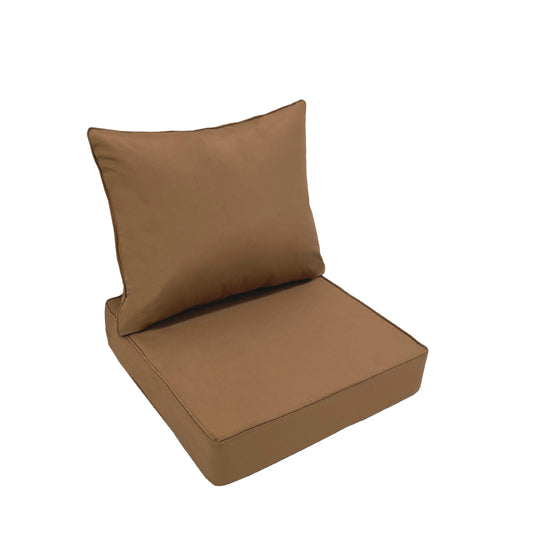 LCGOD Outdoor Chair Cushions Waterproof & Fade-Resistant, Deep Seat Cushion Set, 22x22 Inch, coffee