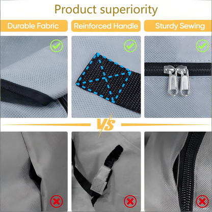 HioHa 12 Inch Christmas Wreath Storage Bag, Protective Fabric Organizer Box with Handle for Holiday Decorations, Red